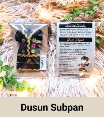 Mini magnet featuring the traditional attire of the Dusun Subpan people