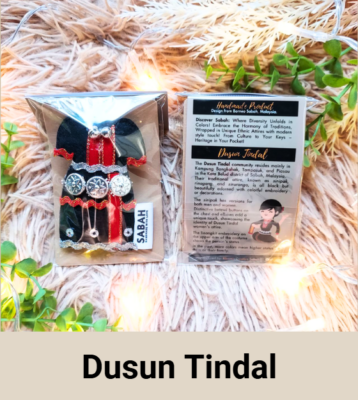 Mini magnet featuring the traditional attire of the Dusun Tindal people