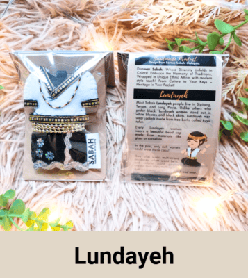 Mini magnet featuring the traditional attire of the Lundayeh people